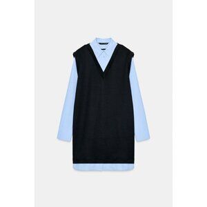 ZARA POPLIN COMBINED MINI DRESS